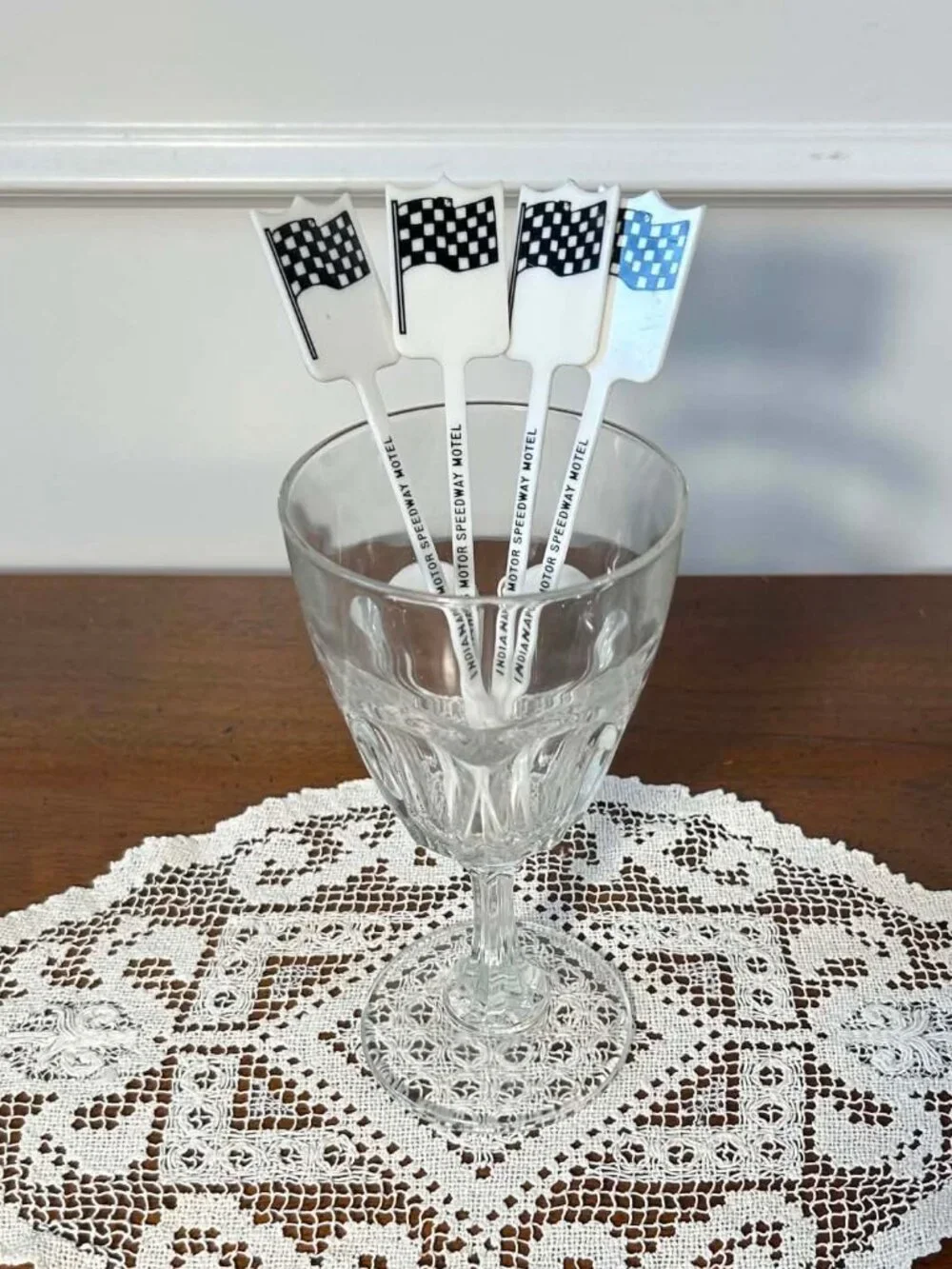1960s Indianapolis Motor Speedway Motel plastic swizzle sticks